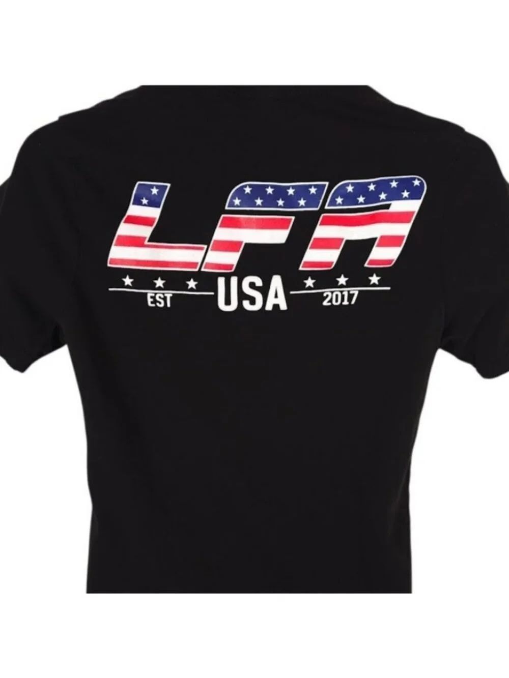 LFA T Shirt Mens Size Small Black Legacy Fighting Alliance American Flag MMA